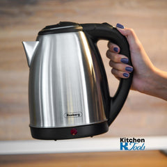 Електрически чайник , 1800W, 1.8L, Rosberg неръждаема стомана, автоматично изключване, херметичен капак, сребриста