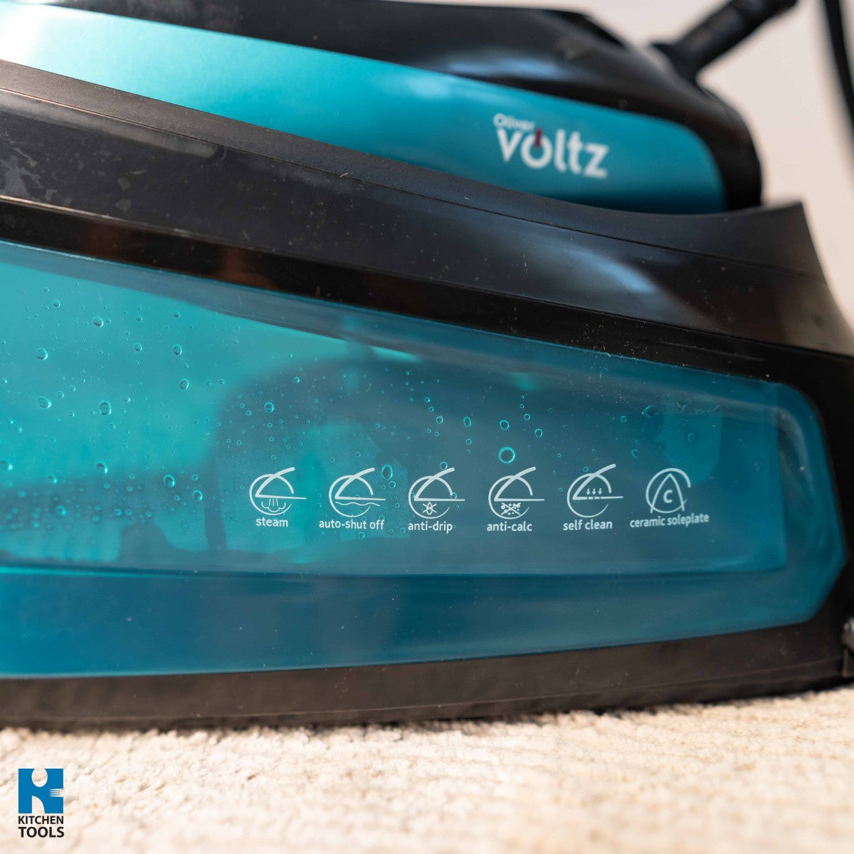 Парогенератор Ютия Oliver Voltz OV51052A, 3200W, 1.5 л, 3 настройки на парата, Керамична плоча, LED дисплей, Тюркоаз