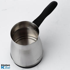 Електрическа кана за турско кафе Rosberg, 600W, 6 чаши, Неръждаема стомана, Неръждаема/Черна