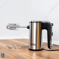 Ръчен миксер, 500W, турбо функция, 2 комплекта никелирани бъркалки, 5 скорости, Oliver Voltz, сребрист