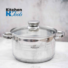 Комплект от 3 тенджери от неръждаема стомана с капак, 2.9л, 3.9л, 5.1л, Bohmann