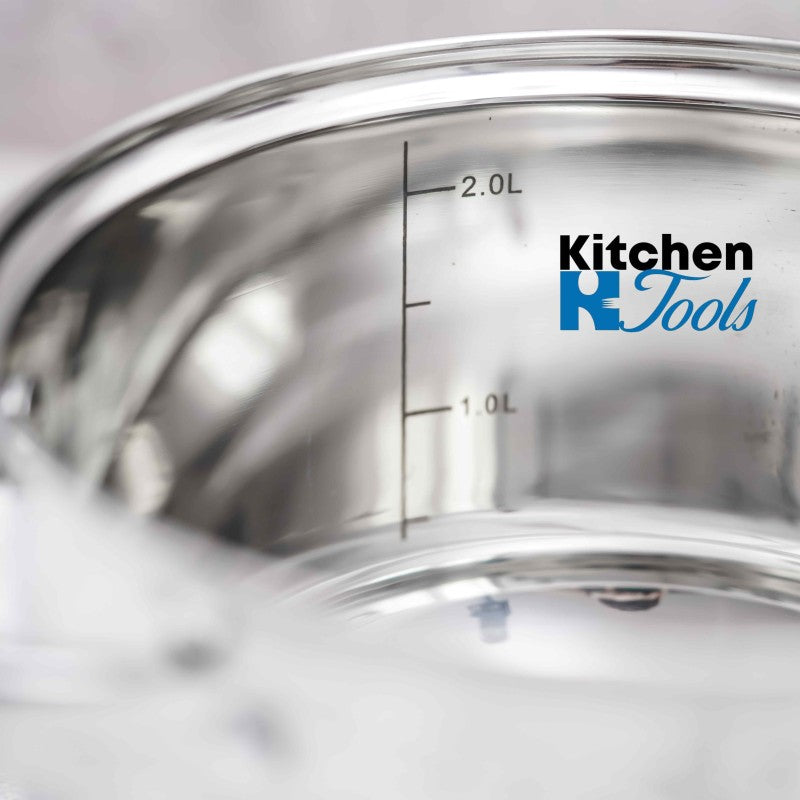Комплект от 3 тенджери от неръждаема стомана с капак, 2.9л, 3.9л, 5.1л, Bohmann