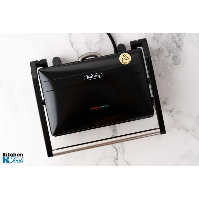 Gрил Rosberg, 1300 W, незалепващи плочи, LED индикатор, Premium покритие