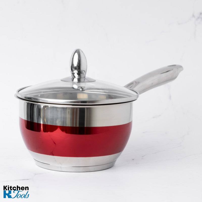 Комплект от 8 части, термоустойчиви тигани от неръждаема стомана, 1.8l/2.5l/3.5l/5.9l, Bohmann, Червен