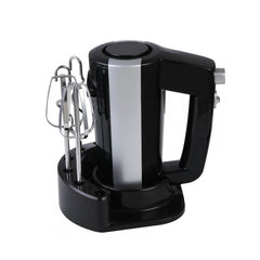 Ръчен миксер Rosberg, 300 W, със стойка за миксер и аксесоари, черен/сребрист