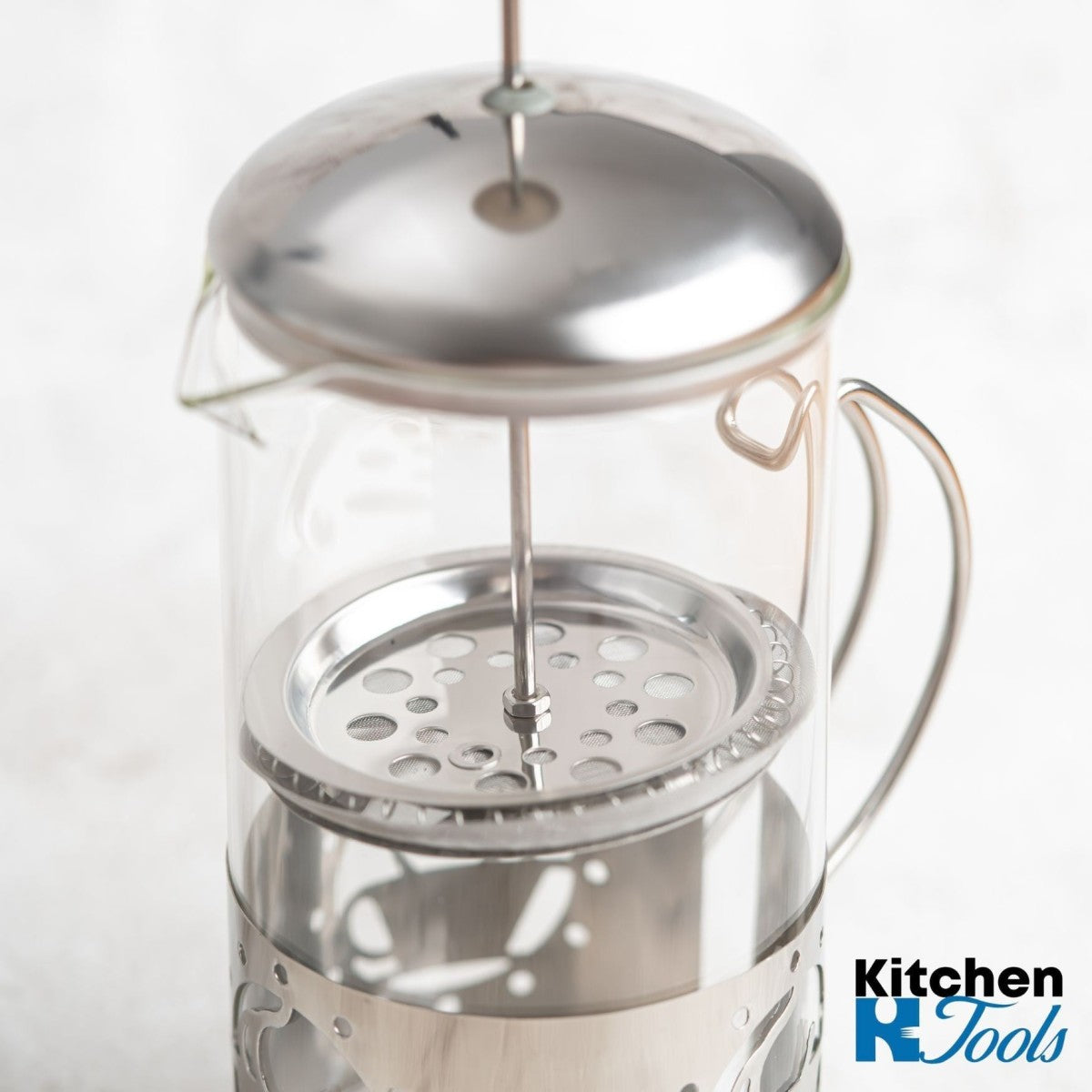 Инфузер за чай/кафе, стъкло и неръждаема стомана, 1000 ml