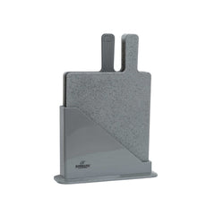 Комплект от 3 броя дъски за рязане, 23,5x20x0,55 см, Bohmann, включена стойка, сиви