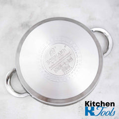 Комплект 6 тенджери Bohmann, (5.1L, 6.6l, 7.7L), индукция, със стъклен капак, неръждаема стомана