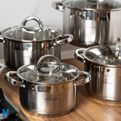 Комплект тенджери от 12 части неръждаема стомана Bohmann, Induction, PREMIUM, Австрия