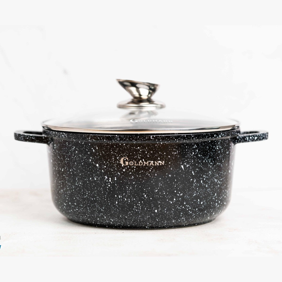 Комплект тенджери от 8 части, 20/24/28 cm, 2.3l 2.3l/4.5l/6.5l, лят алуминий, мраморна външна част, керамична вътрешност