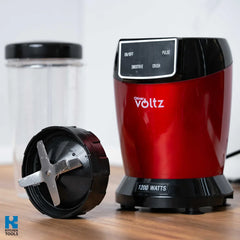Нутри блендер Oliver Voltz, 1200W, 2 чаши, 1 л/800 мл, Без BPA, LED дисплей, Сив (Copy)